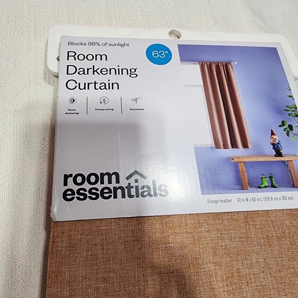 Room essentials room darkening curtains orange heather 42''W x 63''L